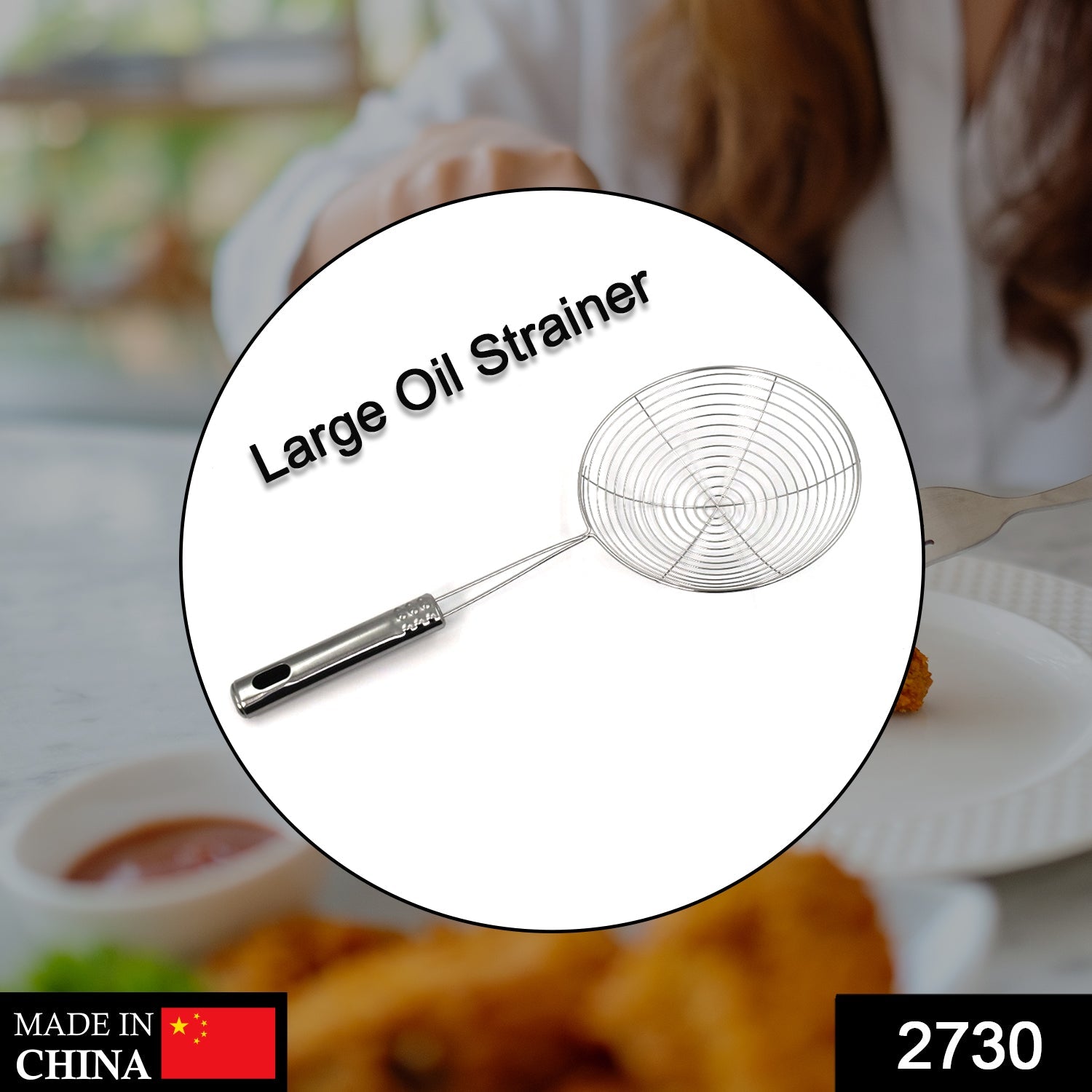 2730 Large Oil Strainer To Get Perfect Fried Food Stuffs Easily Without Any Problem And Damage. DeoDap 2730 Large Oil Strainer To Get Perfect Fried Food Stuffs Easily Without Any Problem And Damage. DeoDap